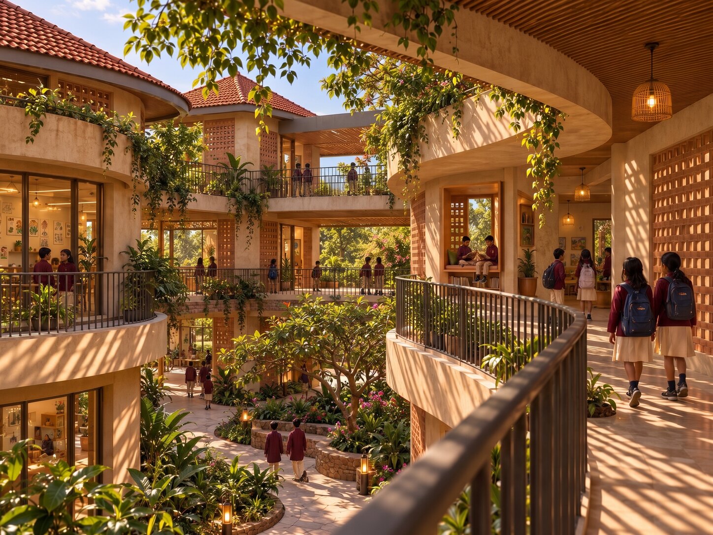 Visualisation: an upper-floor balcony over the garden